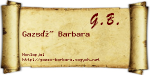 Gazsó Barbara névjegykártya